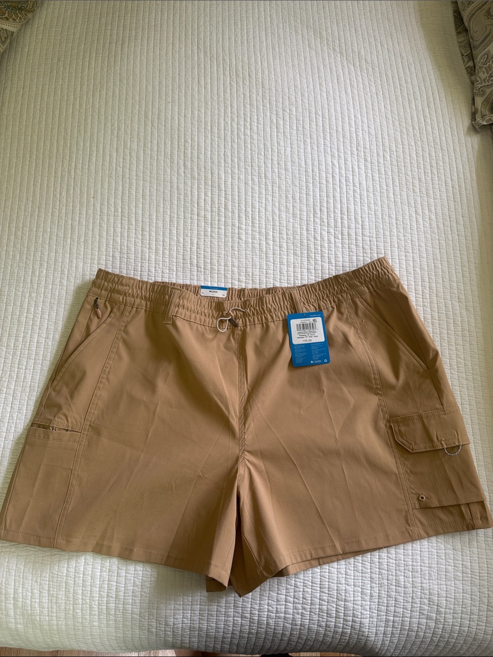 Columbia Women's Tan Swim Cargo Shorts with Drawcord